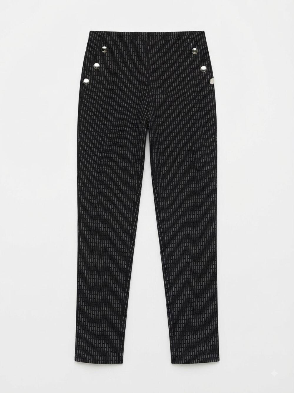 Classic Concepts Pants Women Small Black Pinstripe Sailor Button Business Chic